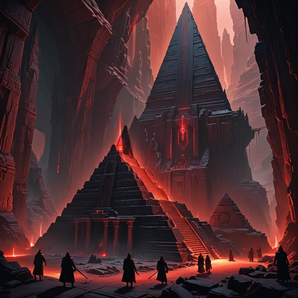 Sinister Sith Temple Concept Art in Obsidian