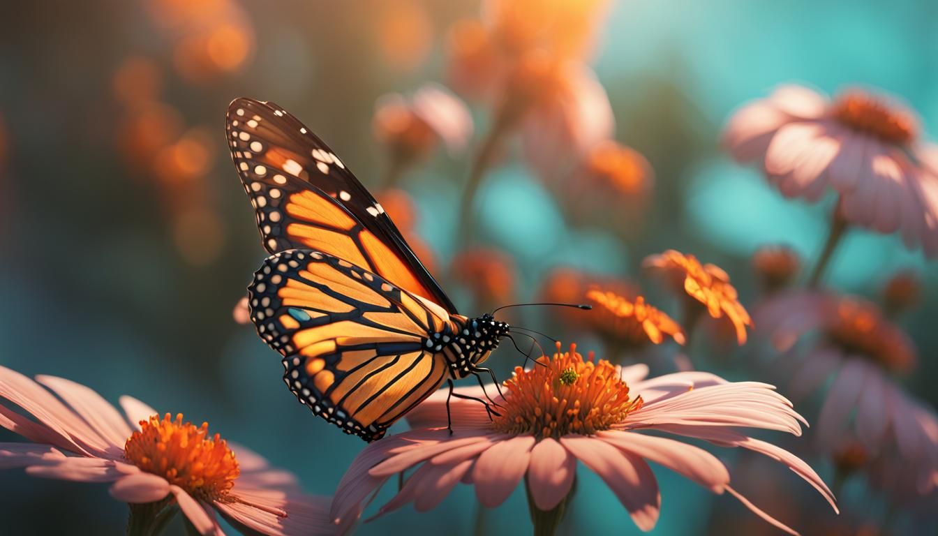 Monarch Butterfly Close-Up: Hyperdetailed Art