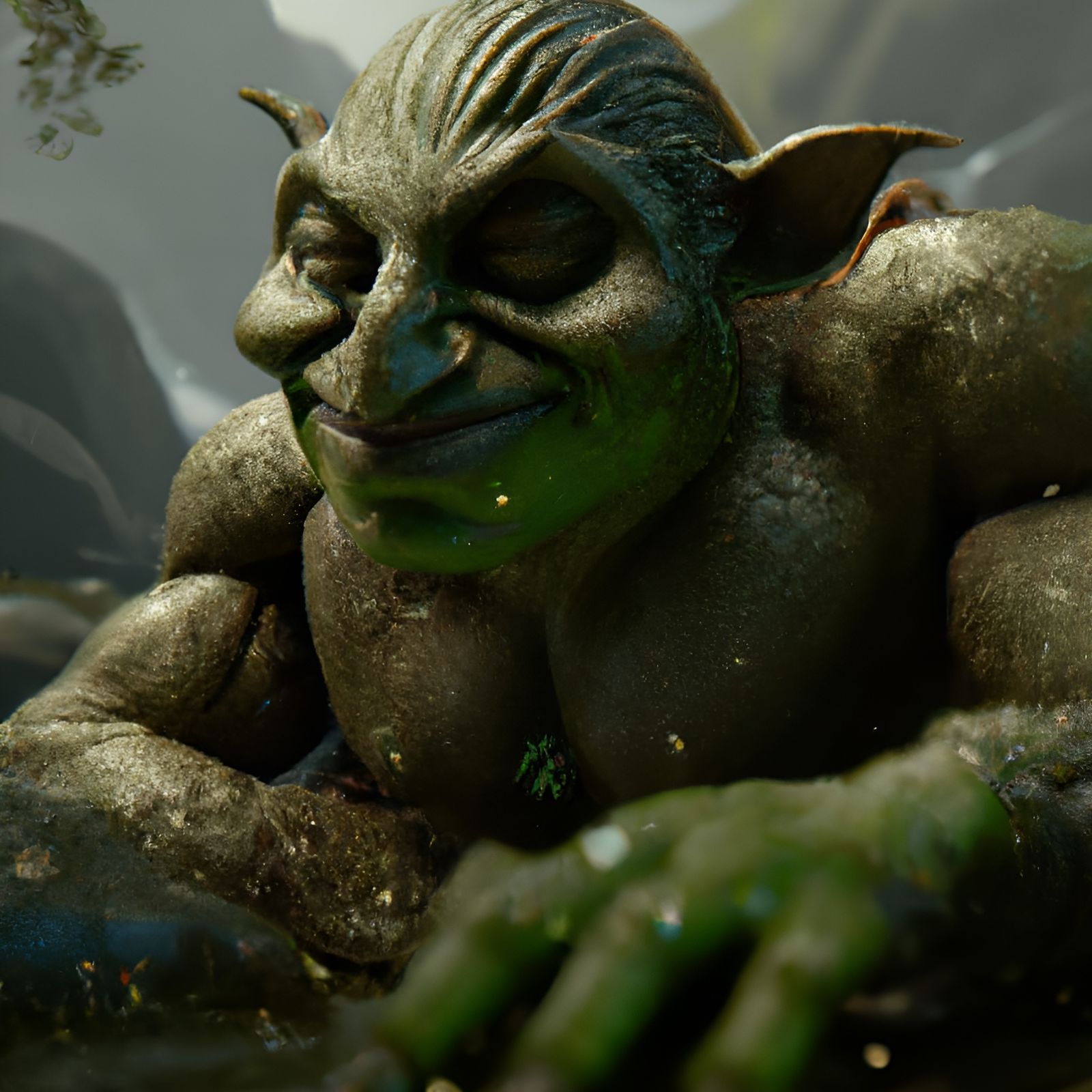 Green Troll Digital Art in Industrial Style