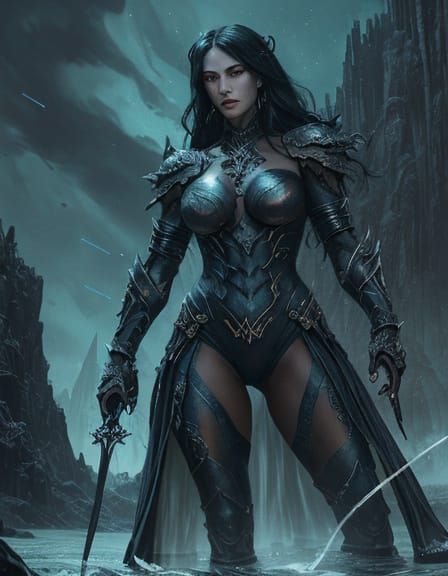 Seductive Dark Fantasy Goddess Empresses the Night