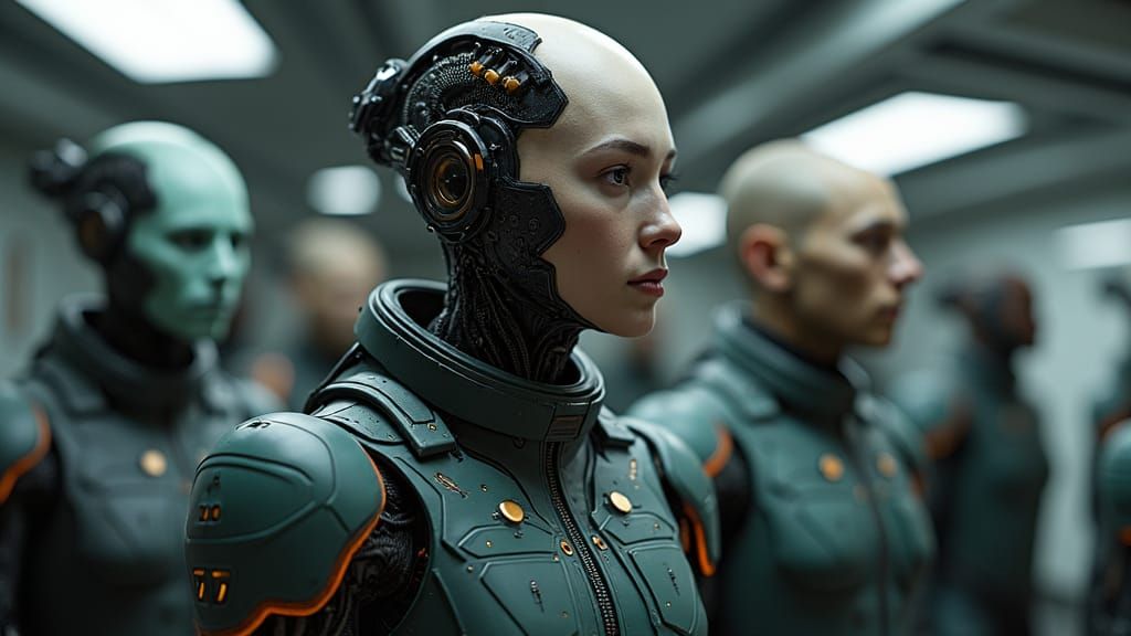 Cyborg Crew Member on Alien Starship