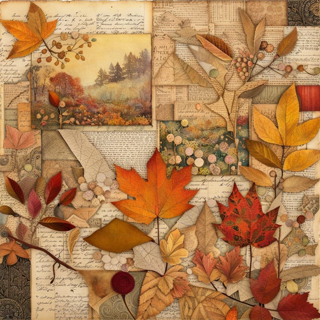 Elaborate Autumn Collage Fine Art Masterpiece