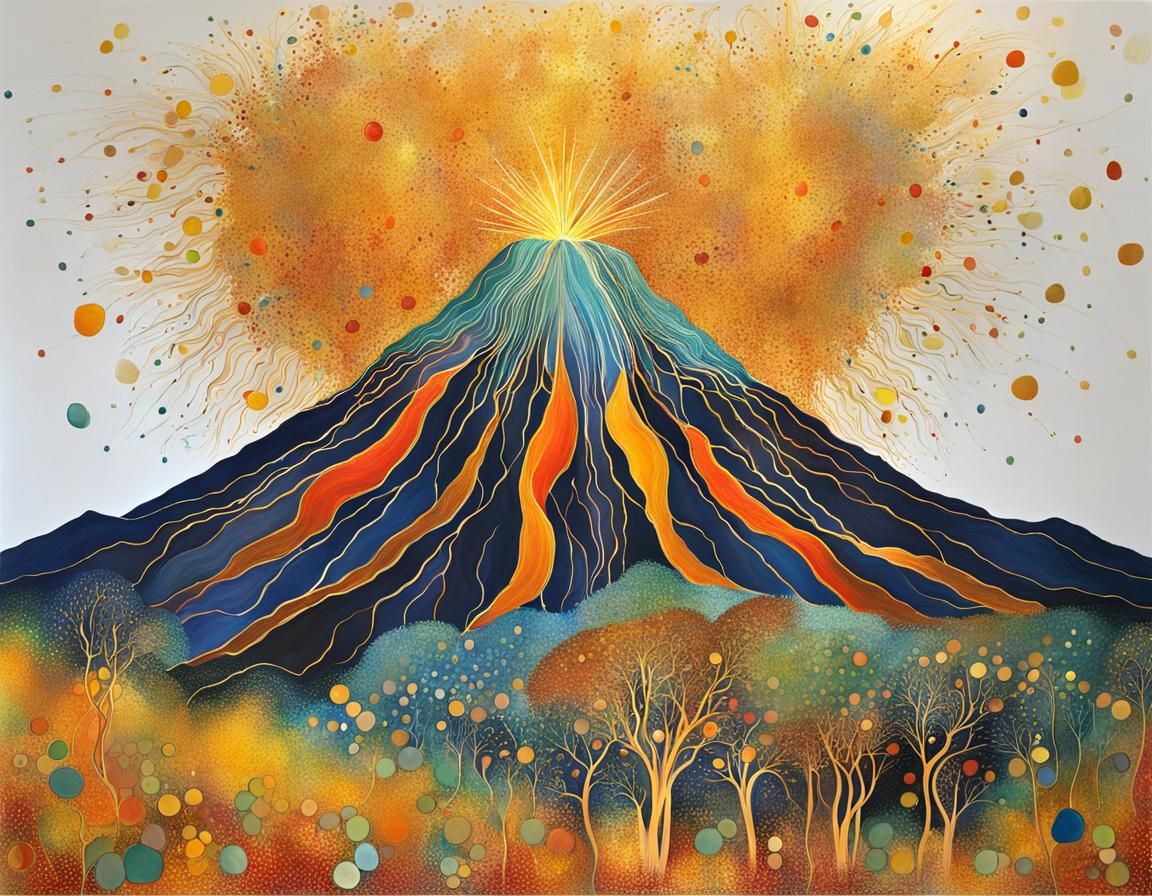Erupting volcano