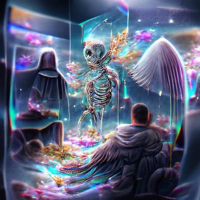 Astral Angel of Death in Holographic Style