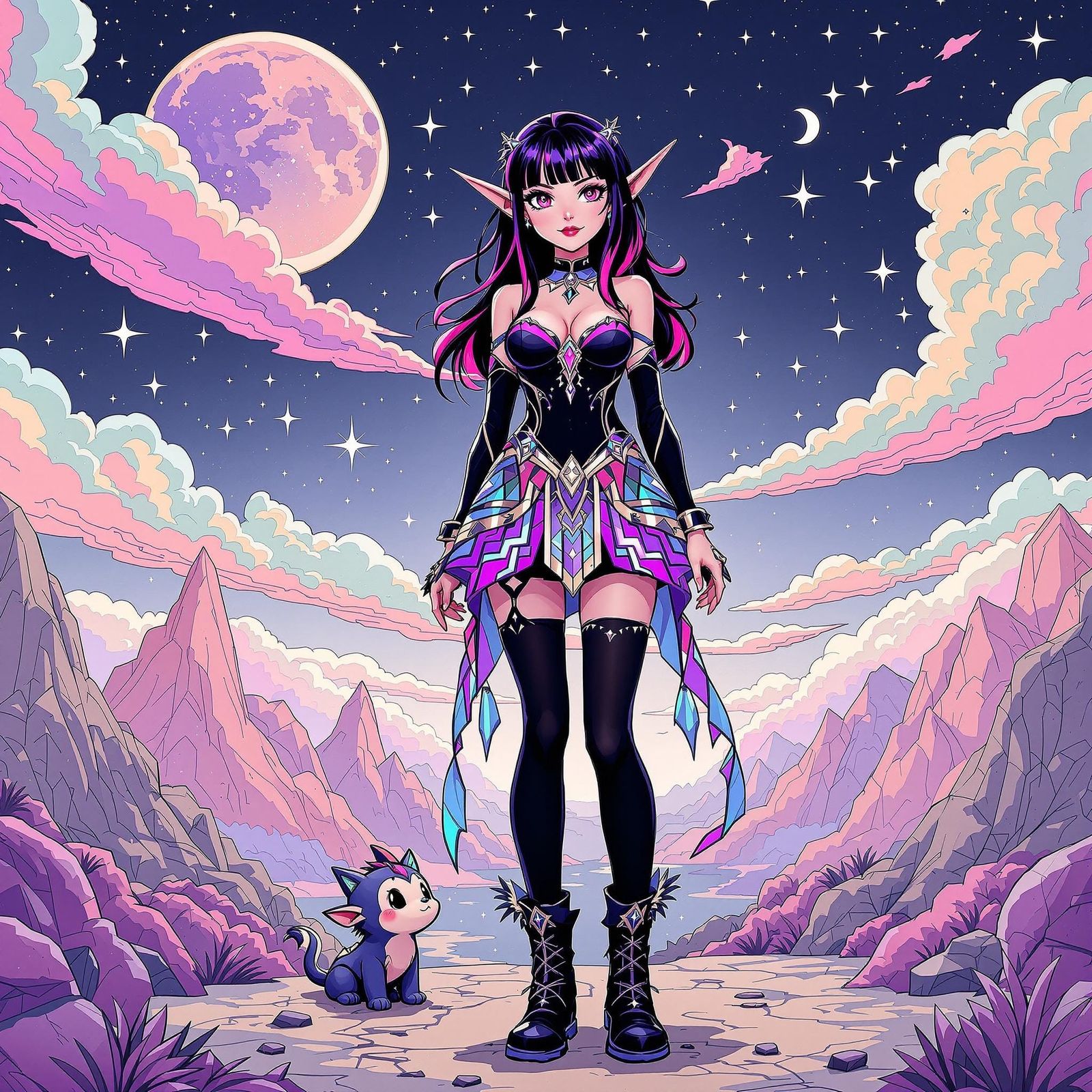 Fantasy Succubus in Vibrant Comic-Style