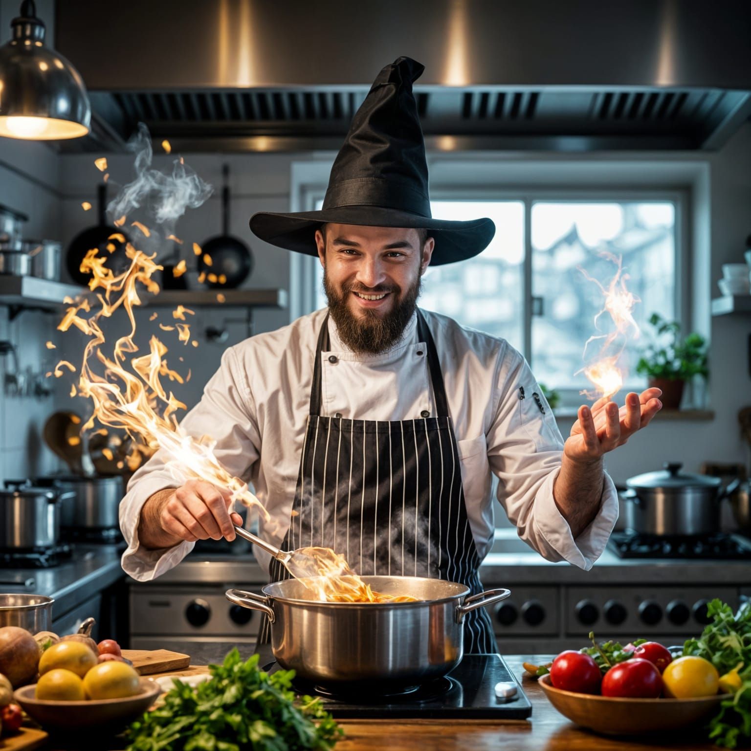 Wizard Chef Cooks Magical Meals with Spells