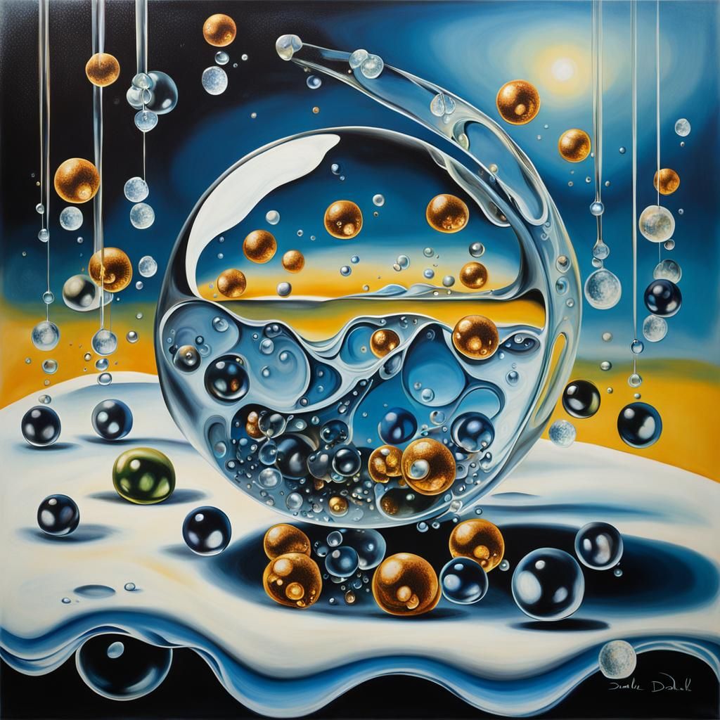 Surreal Abstract Cells with Frozen Orbs and Diamonds