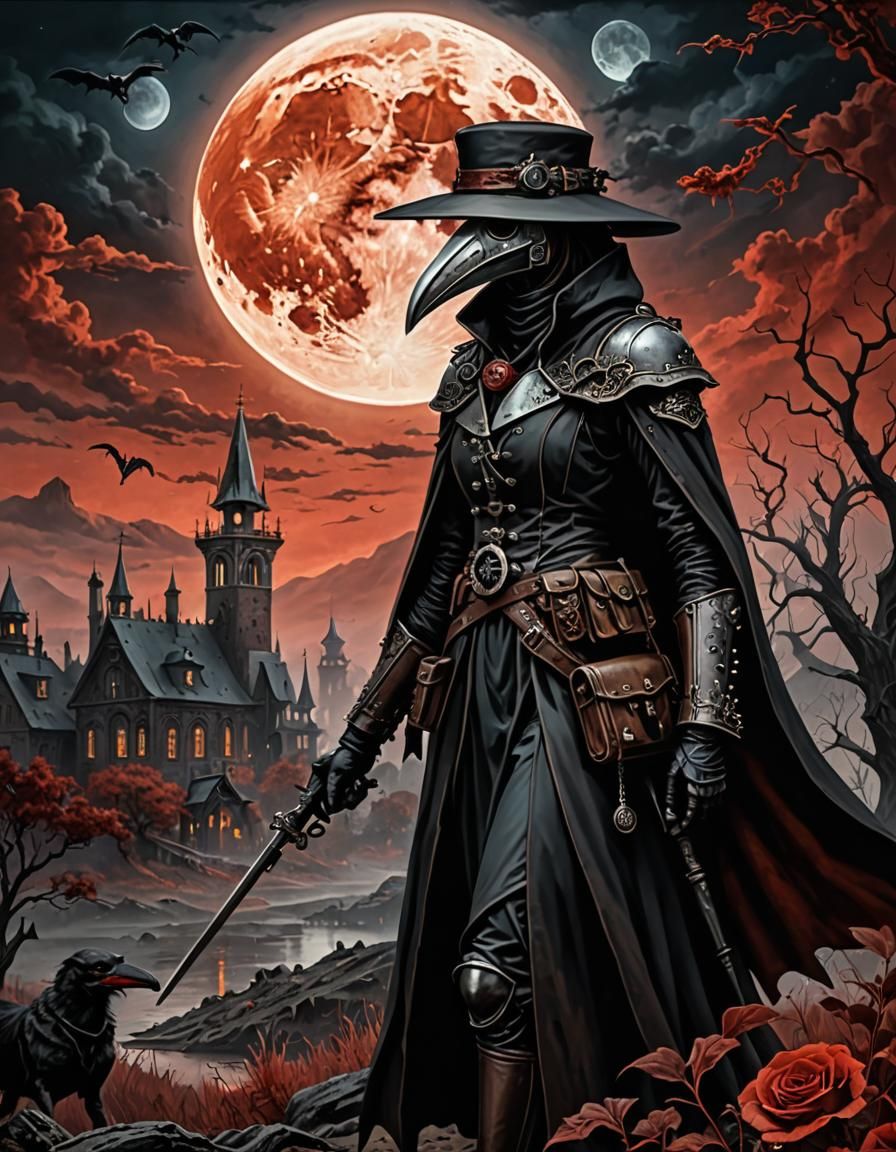 Steampunk Plague Doctor in Lovecraftian Setting