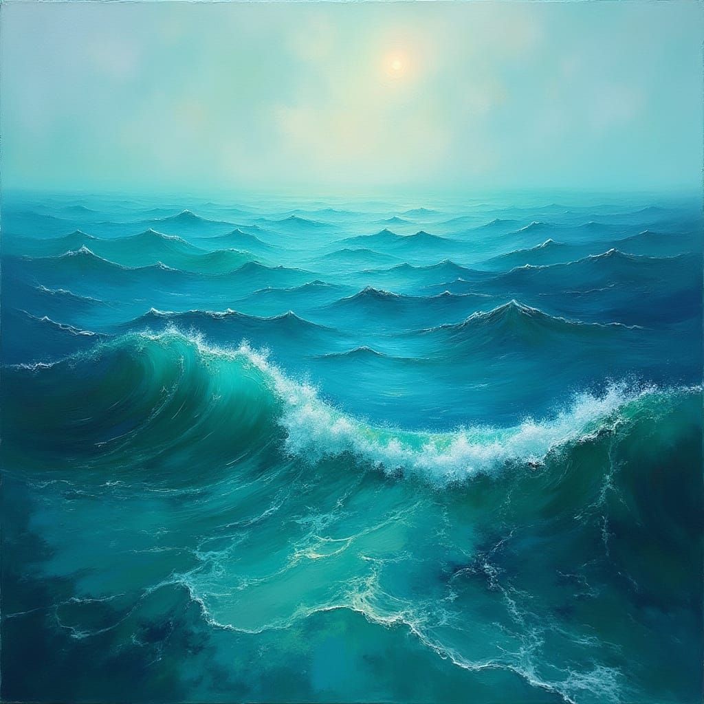 Surreal Sea Landscape in Expressive Color Field Style