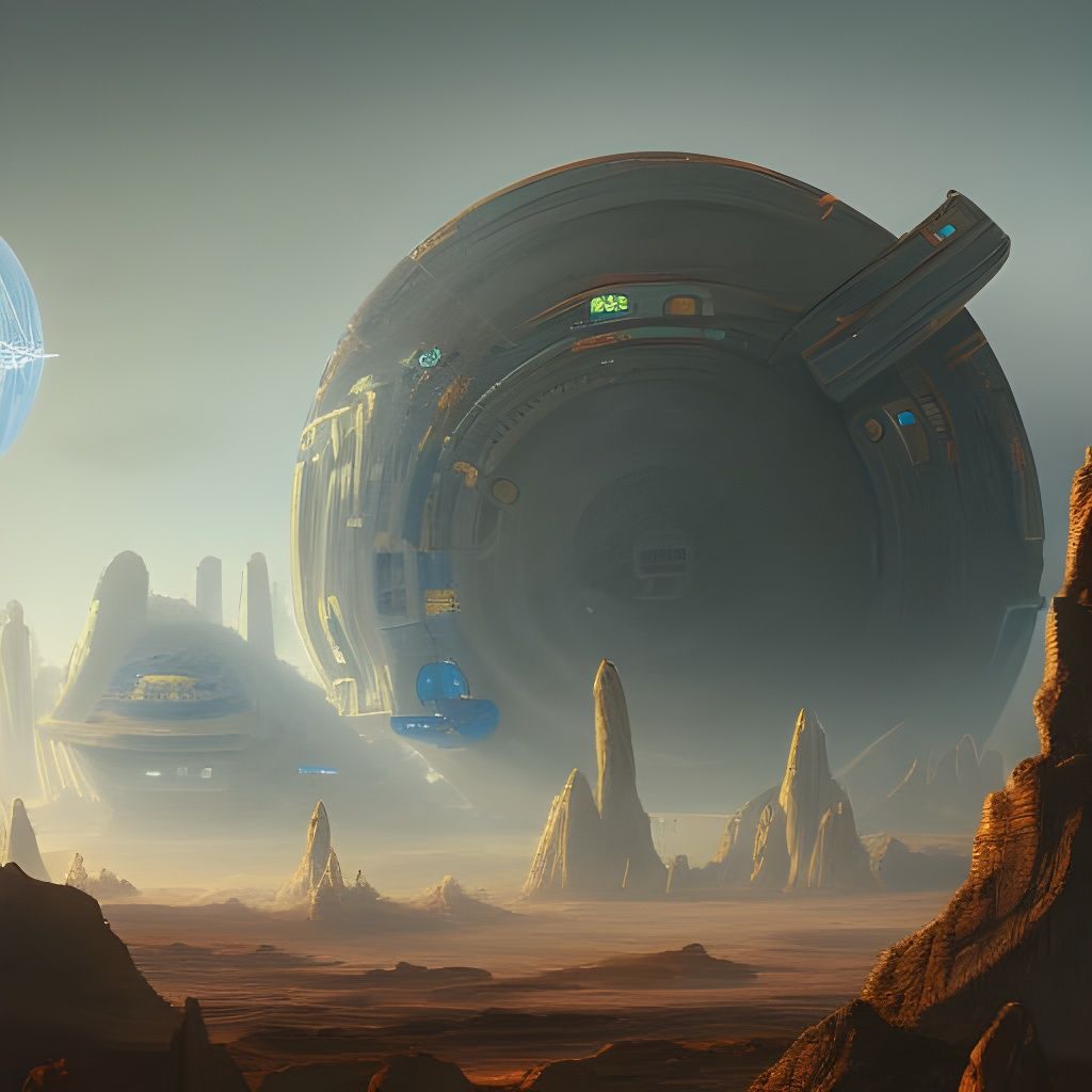 Fantastical Mars Space City: Detailed Matte Painting