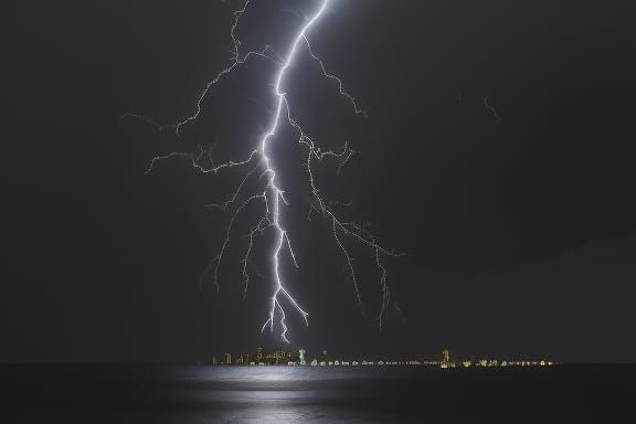 Powerful Lightning Strike Captures Storm's Fury