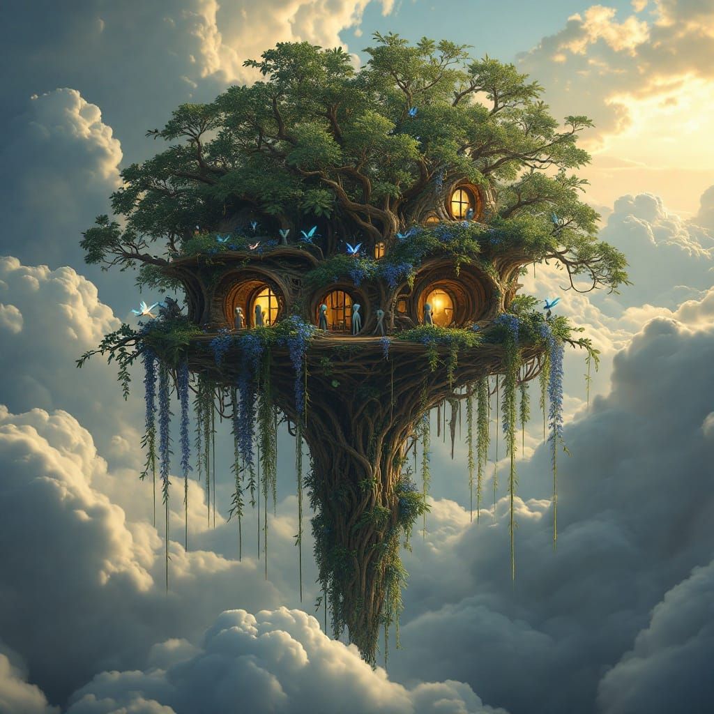 Alien Treehouse in a Vibrant, Cinematic Landscape