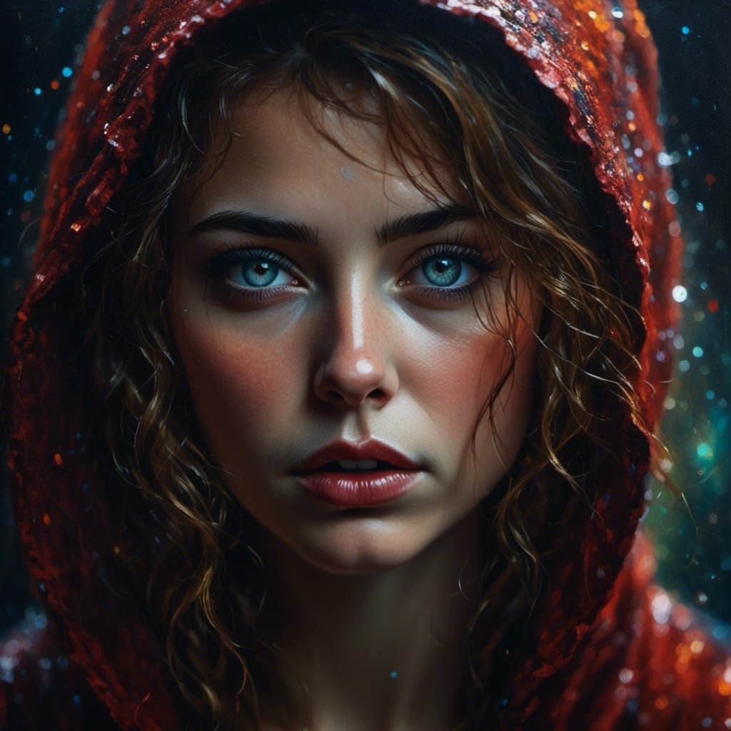 Beautiful Woman Portrait in Oil Paint Style