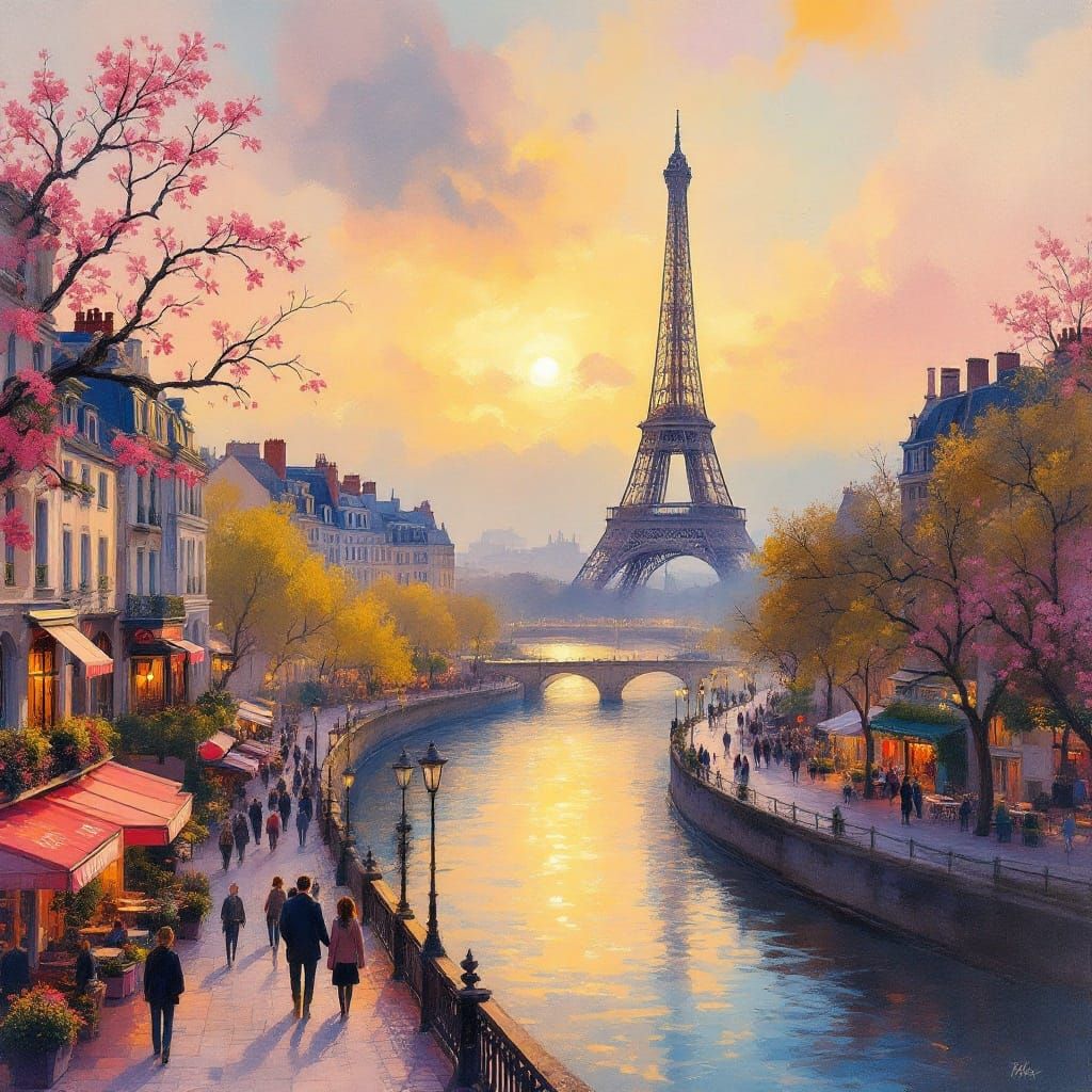 Paris in Impressionist Style with Gouache and Watercolor