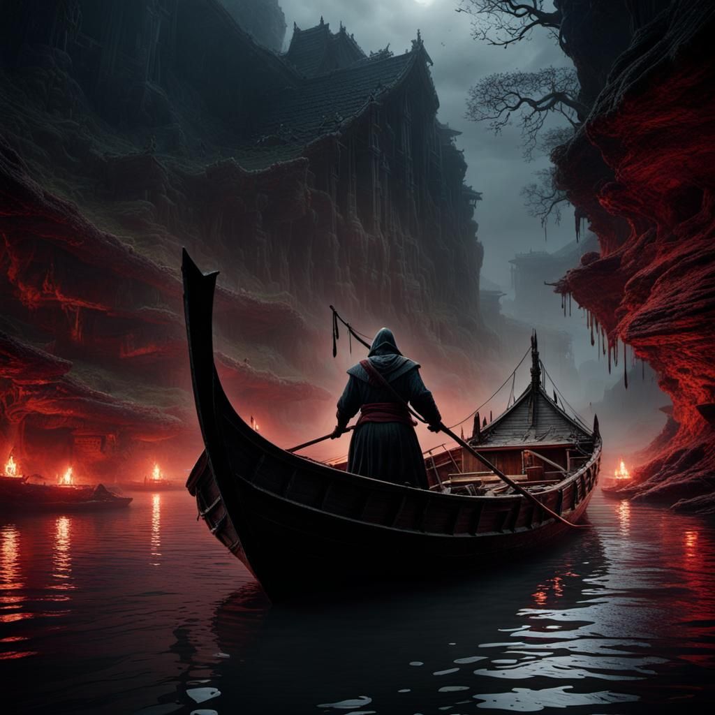 view of a dark and sinister being inside an ancient fisherma...