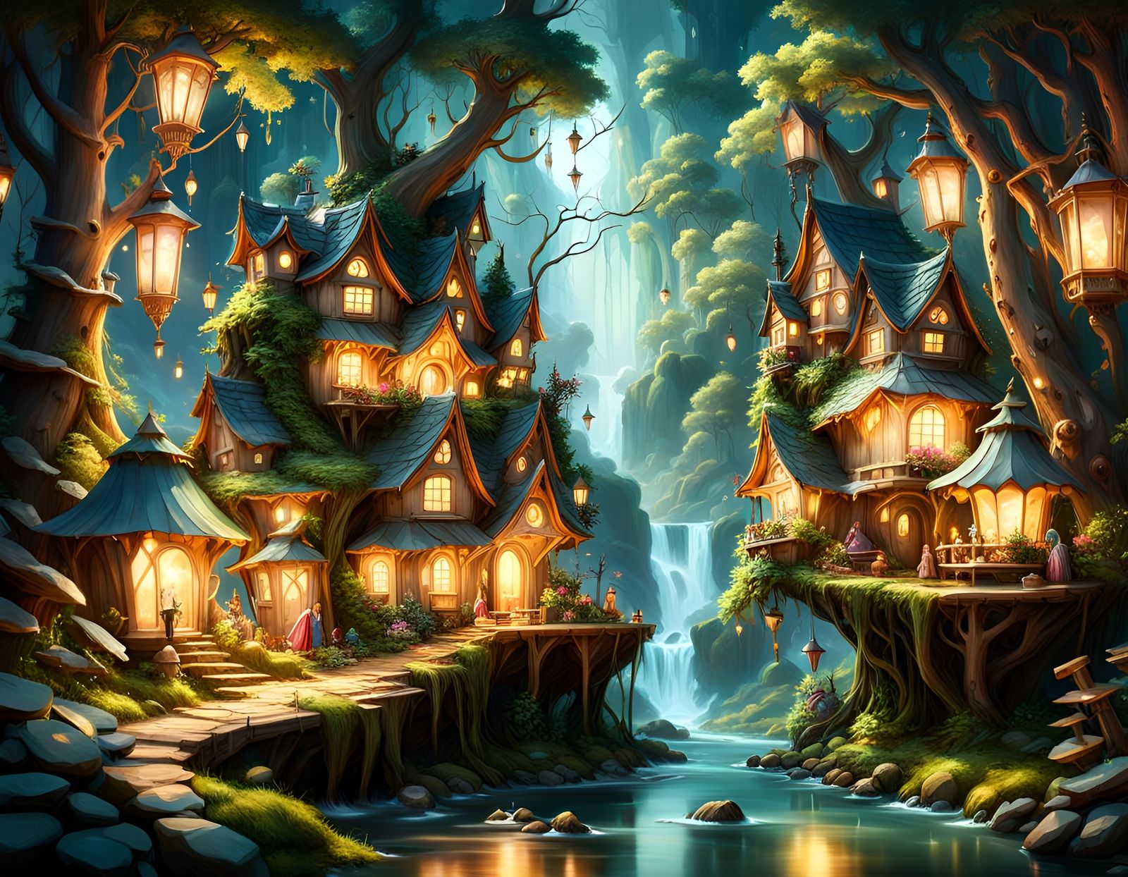 Hidden forest village