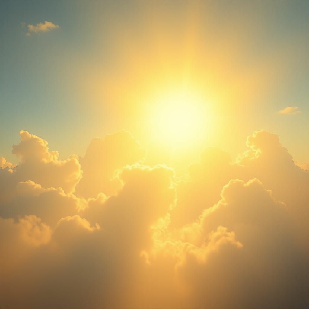 Ethereal Cloudscape Illuminated by Divine Sunshine