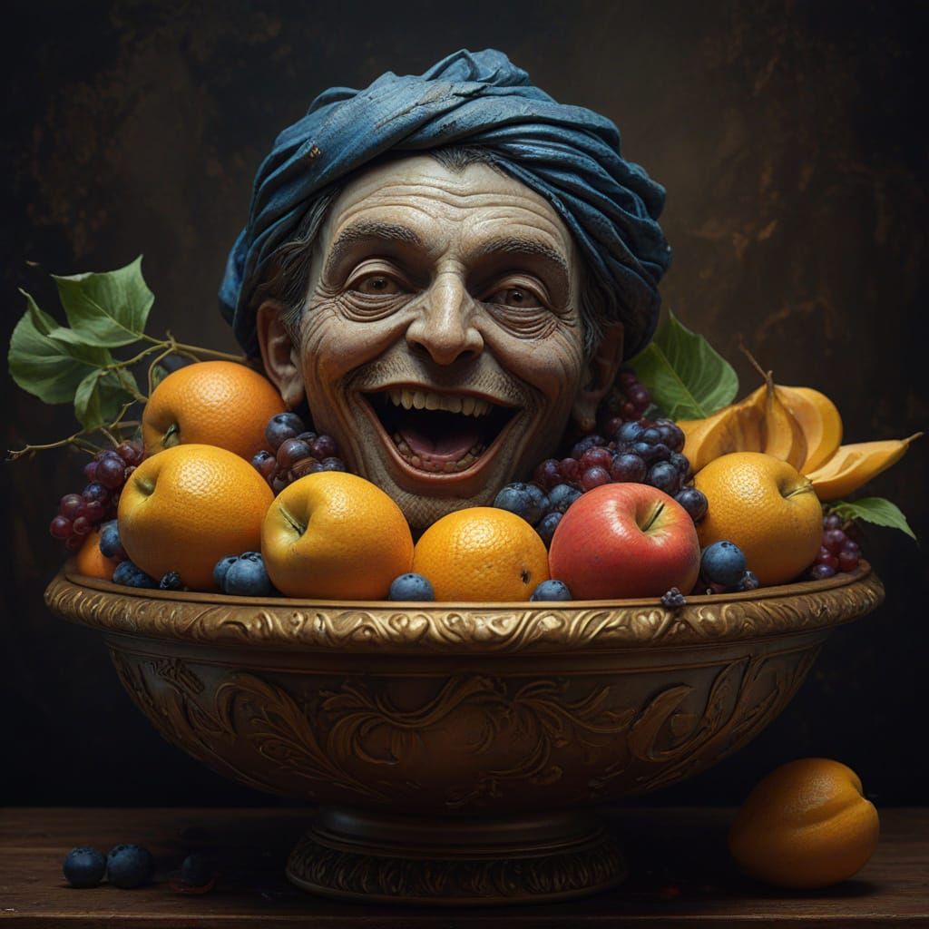 Hyper-Realistic Oil Painting of Rotting Fruit with a Mysteri...