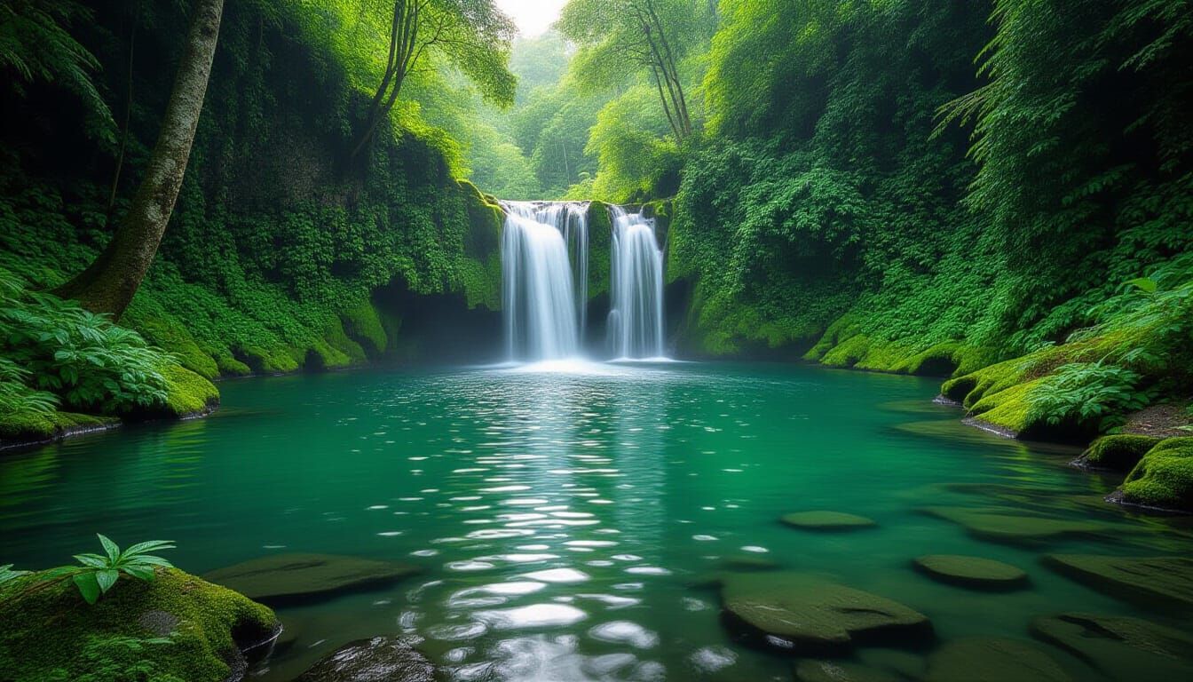Serene Waterfall Landscape Photography