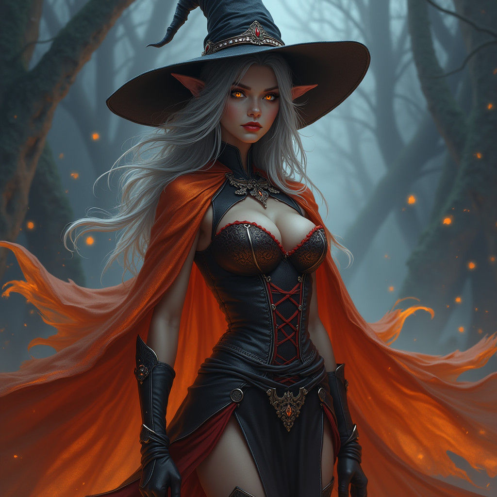 Anime Illustration: Dark Elf Noble Adventurer Lilith