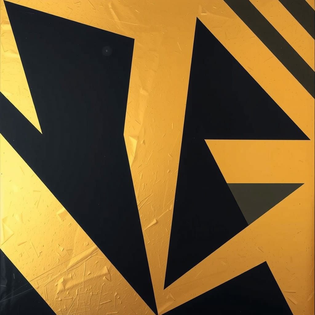 Elegant Black and Gold Geometry Art