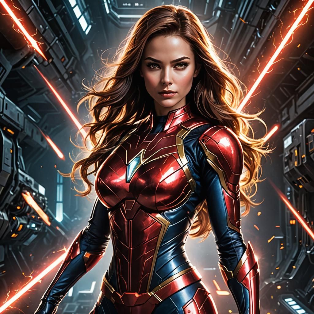 Superhero Mutant in Spacecraft with Laser Beams