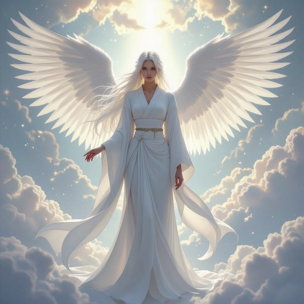 Ethereal Angel Goddess in Heavenly Light
