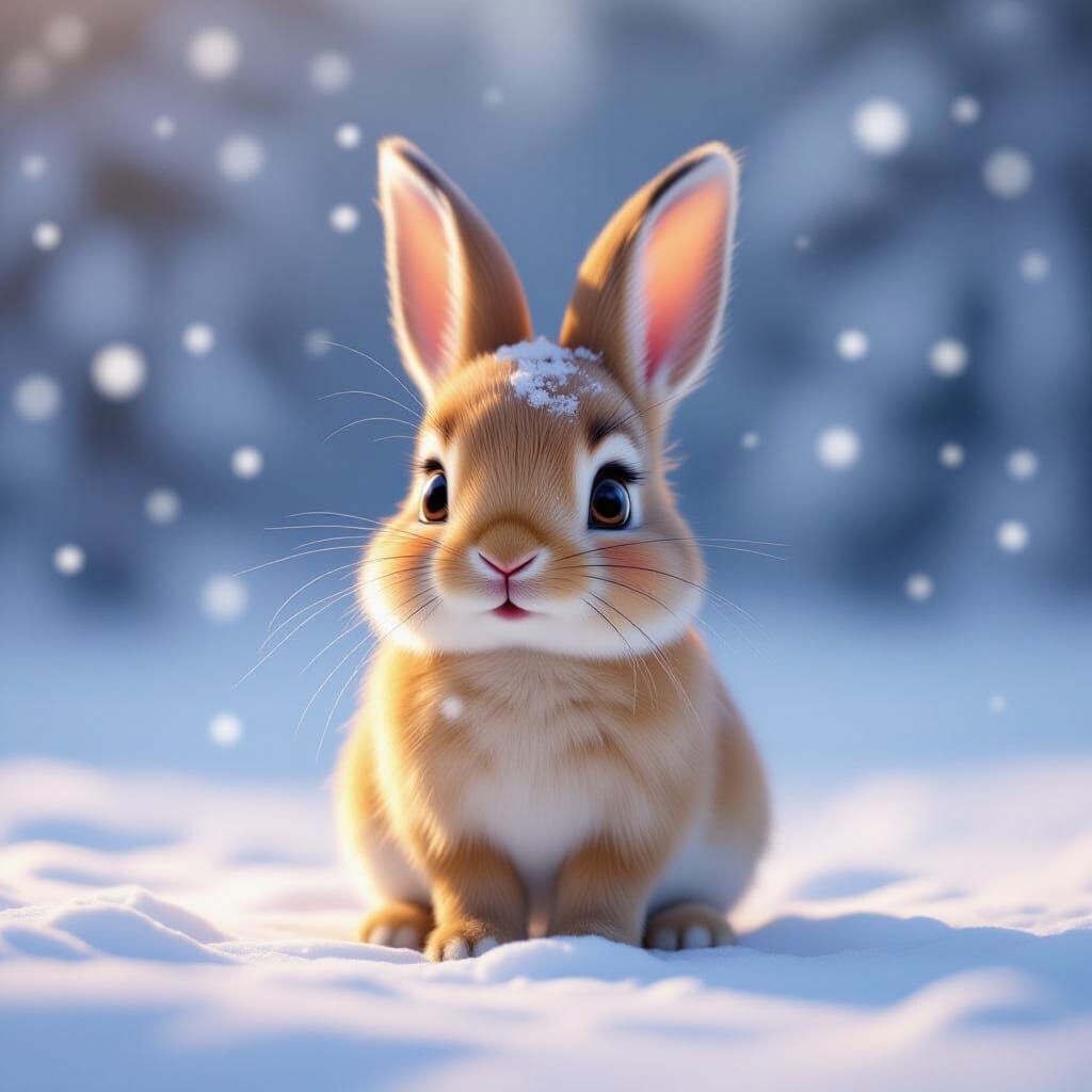 Little Bunny in Snow
