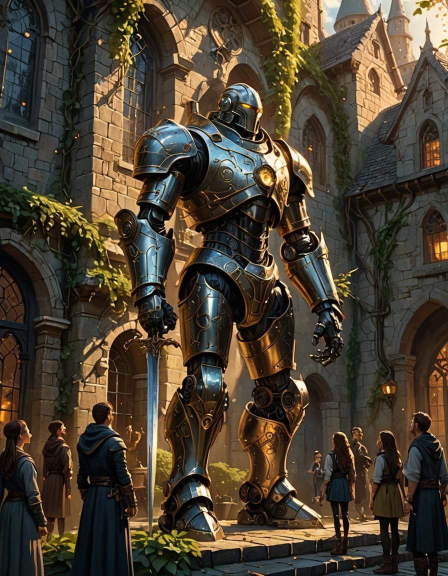 Warforged Automaton Guards Wizard Academy Courtyard