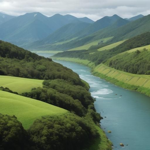 Lush Green Hills and Mountains Landscape