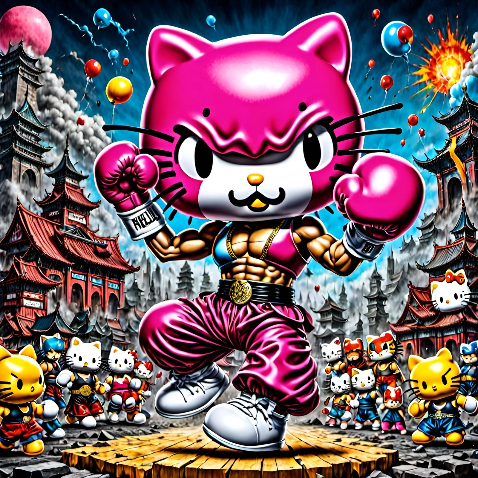 Hello Kitty as Manny "Pac Man" Pacquiao