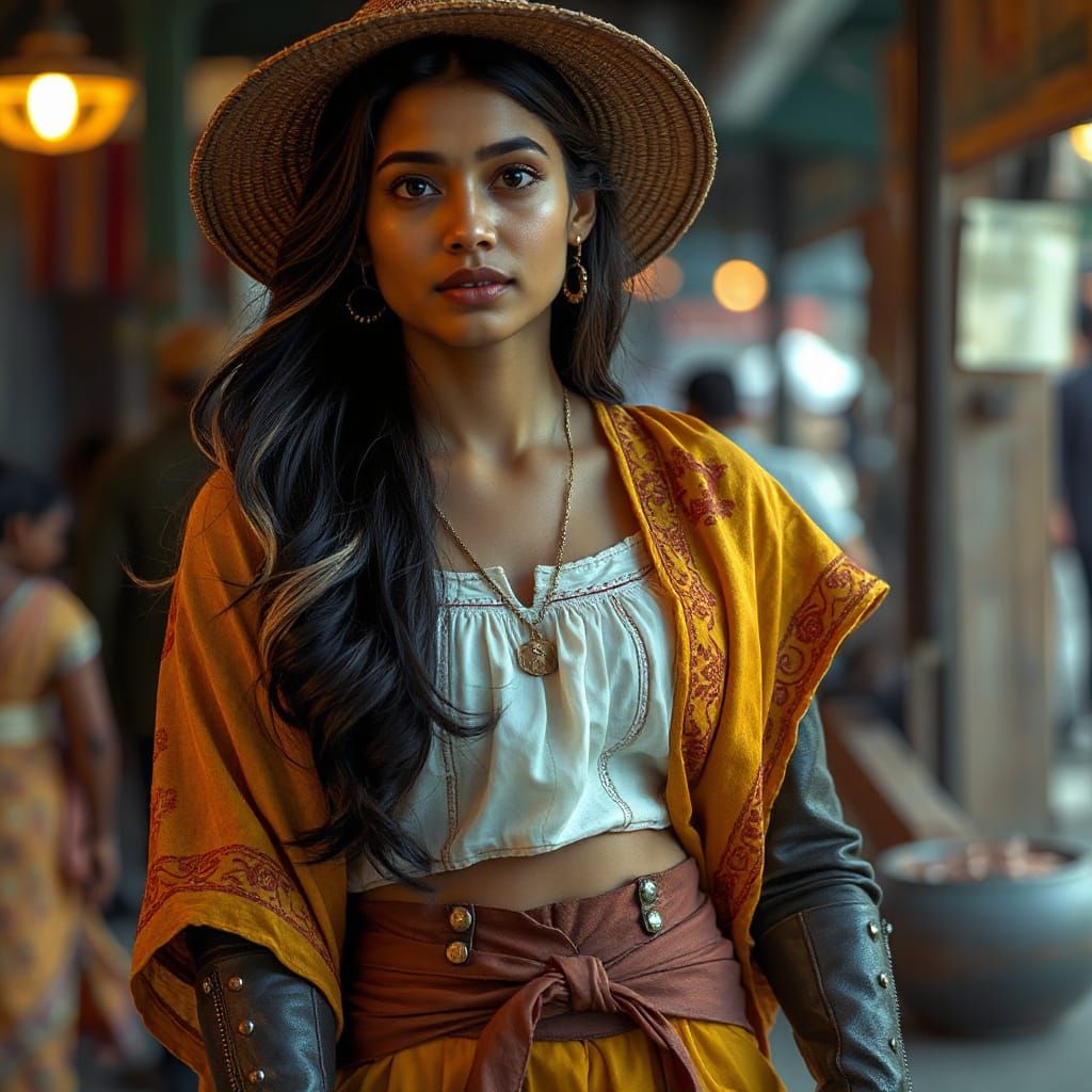 Haryana Woman in Market, Photorealistic Image