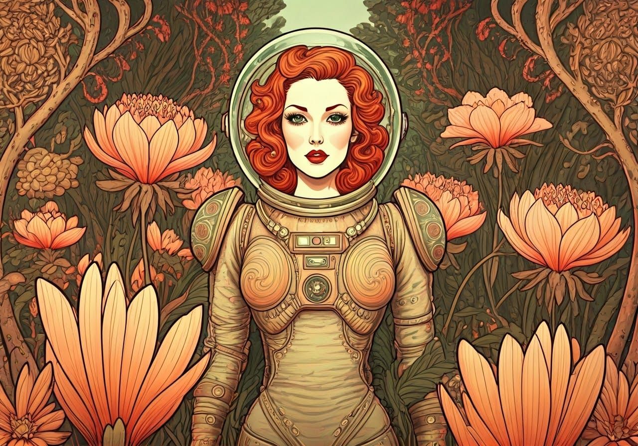 Retrofuturistic Garden: Art Nouveau Meets Lowbrow Pulp