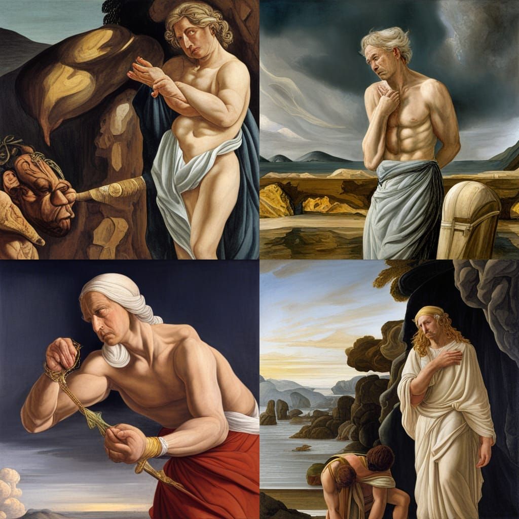 Prometheus in Tears: Renaissance-Style Digital Painting