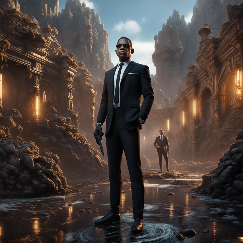 Men in Black: Detailed Matte Painting