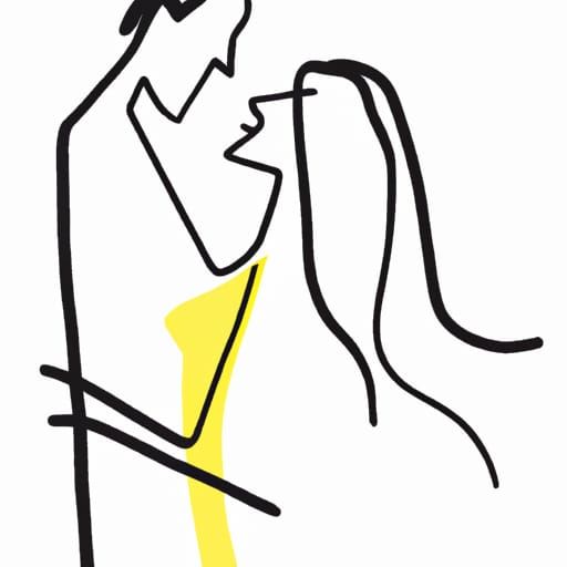 Minimalist Couple Silhouette in Picasso Style