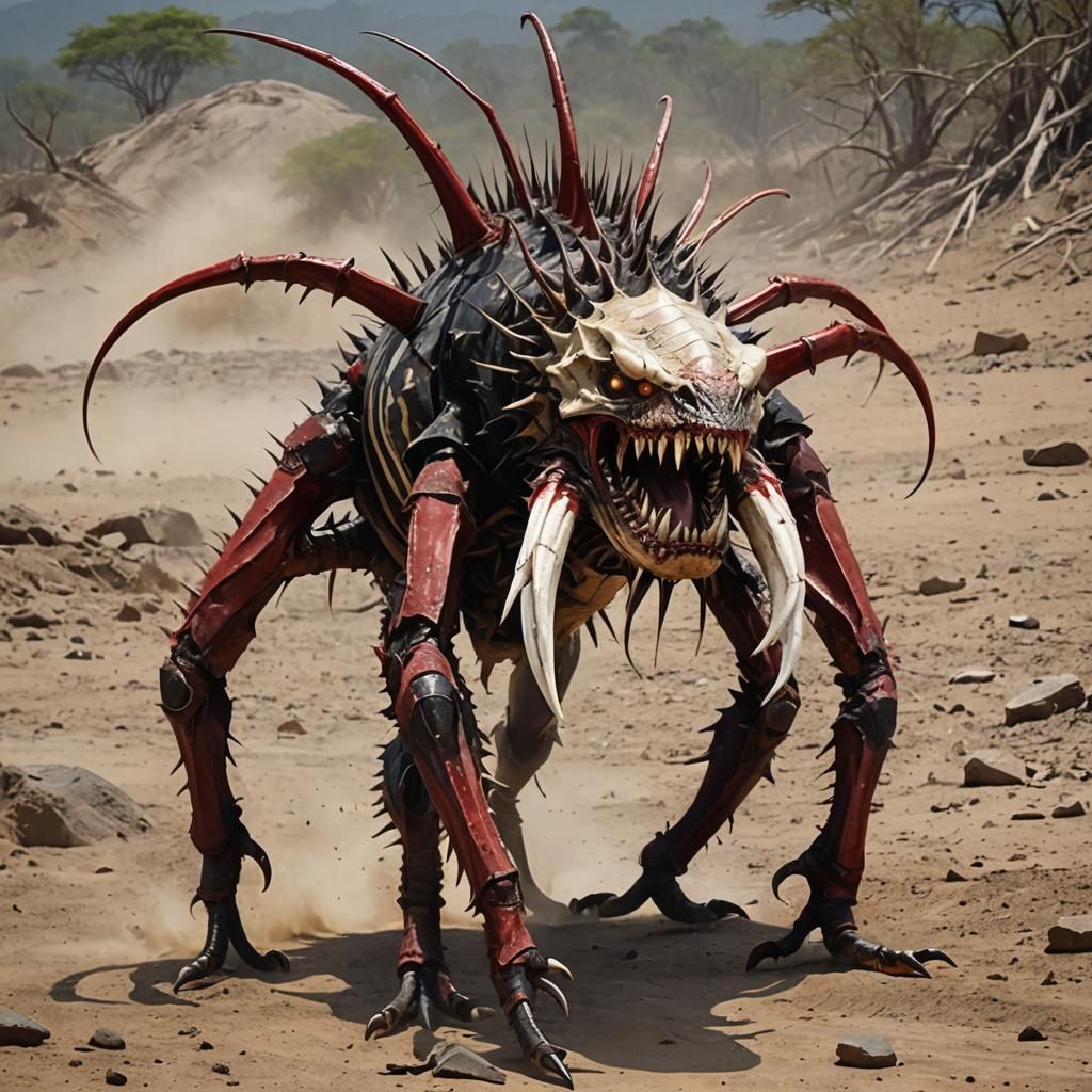 Giant Jungle Creature with Oozing Poison, Fantasy Art