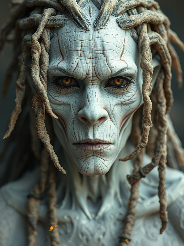 Mystic Alien God in Crumbling Temple