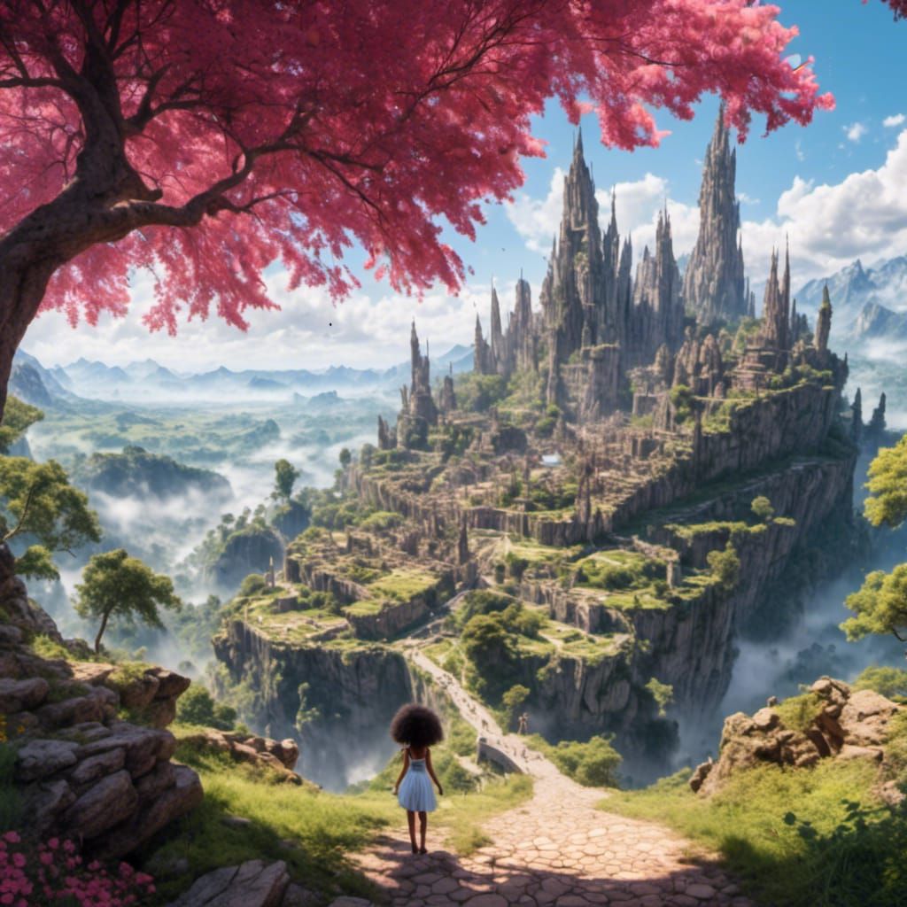 Afro Hair and Tail in Matte Painting Style