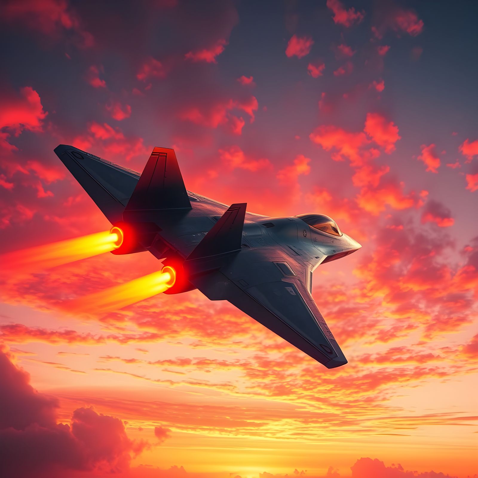 Majestic Stealth Plane Unleashes Sunset Fury