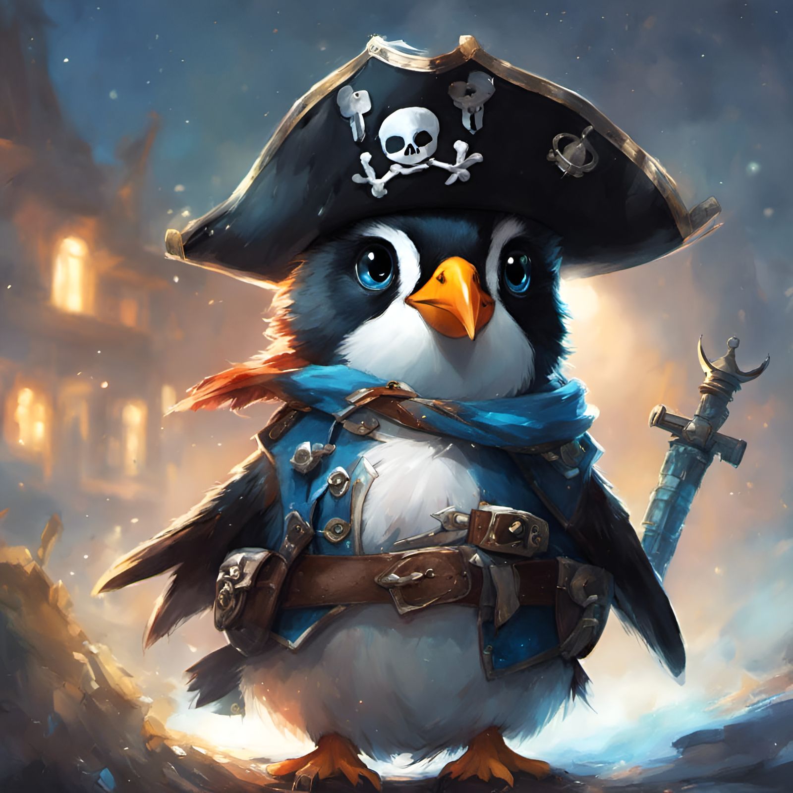 baby pirate penguin pirate nebula