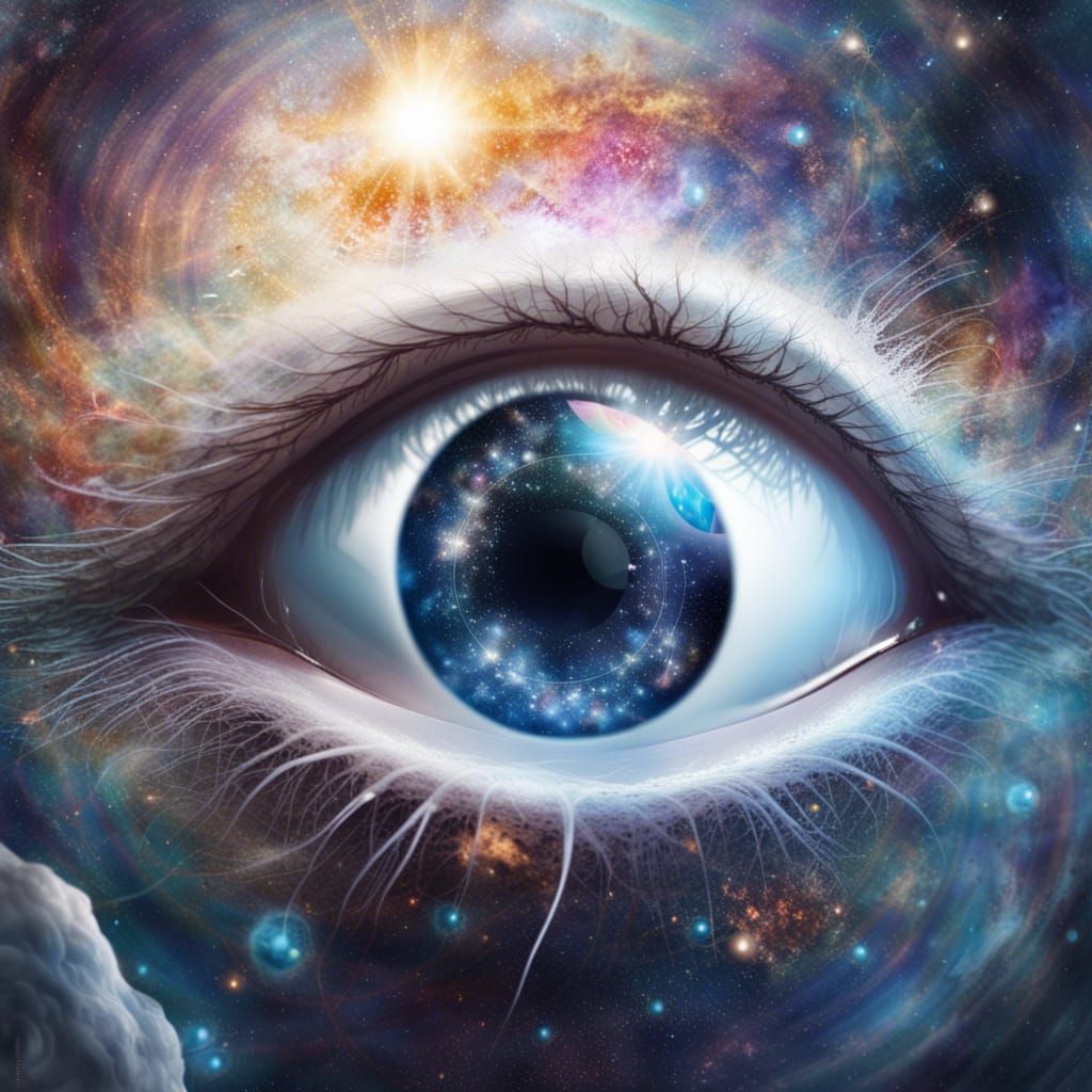 Mystical Eye with Universe Reflection: Splash Art
