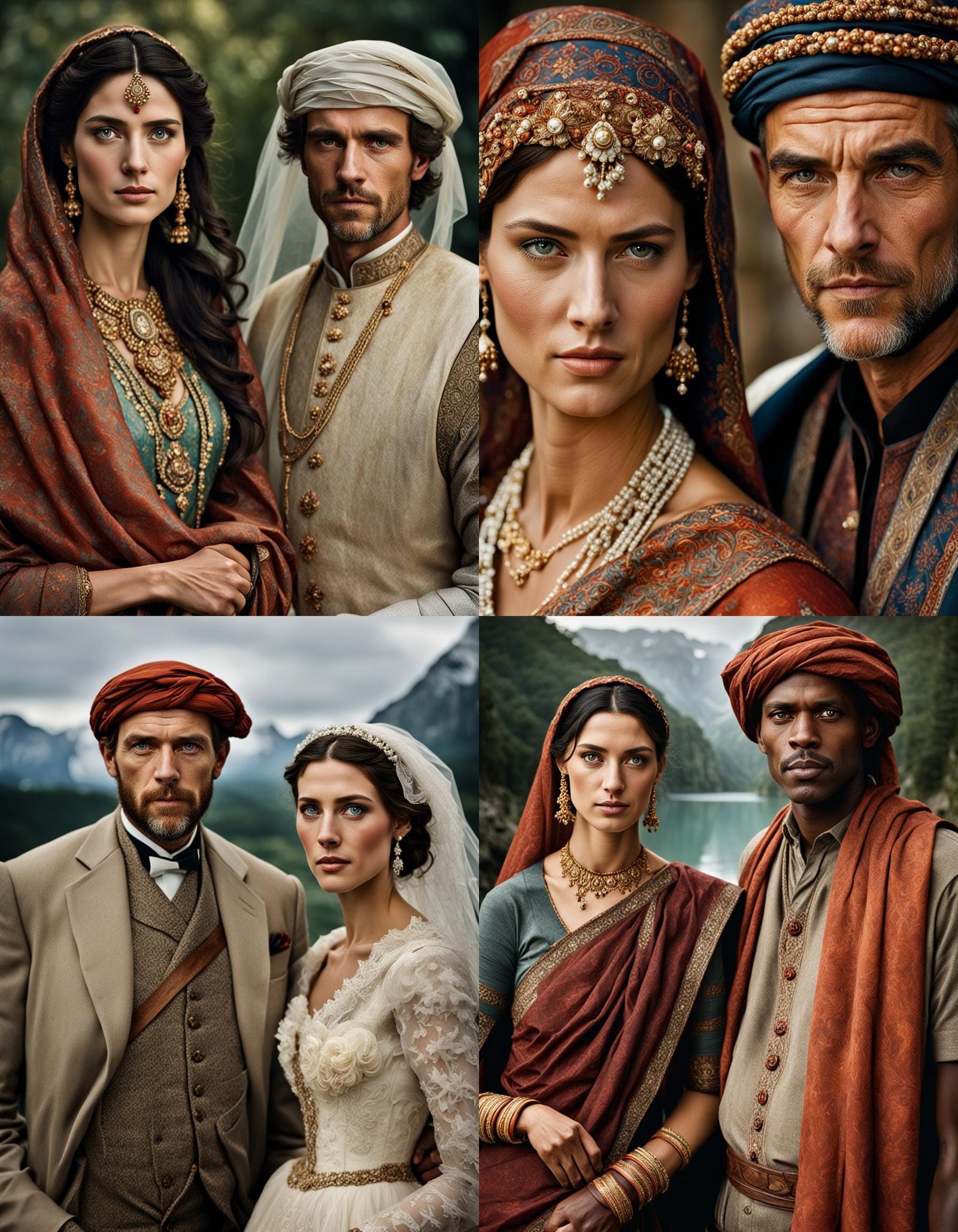 European Couple Portrait in Studio Lighting