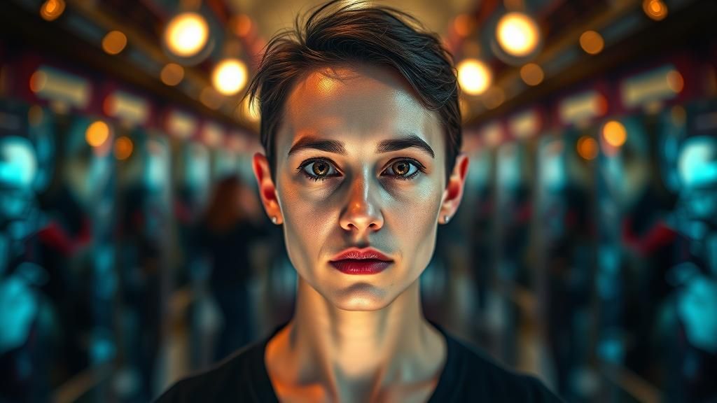 Surreal Fantasy Portrait in Symmetrical Textured Light
