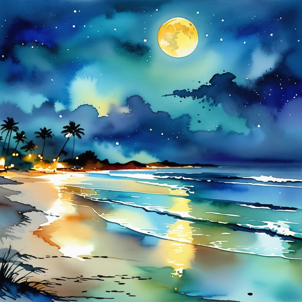 moonlit beach