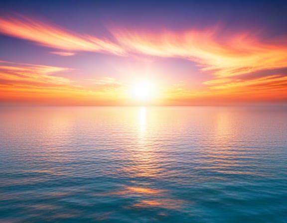 Magical Sunrise Over Ocean: Ethereal HDR Landscape