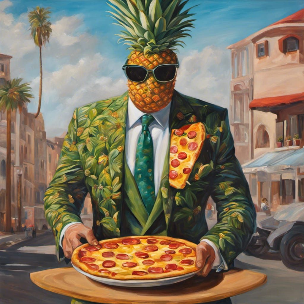 Pineapple Man in Suit: A Digital Painting