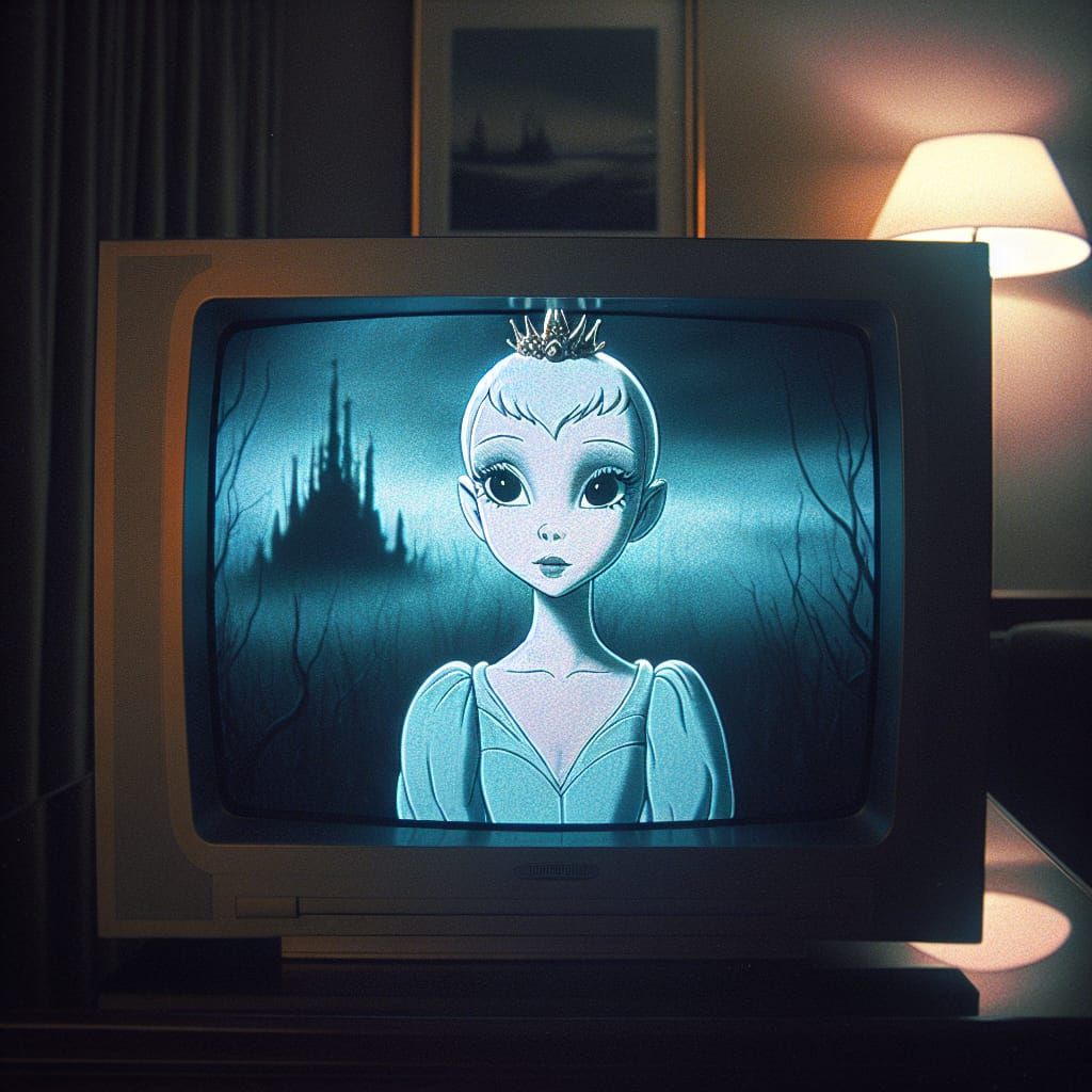 Mysterious Princess in Dark Jungle: A Haunting Still from a....