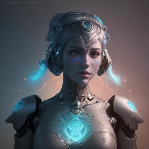 Robot Genie Portrait in Hyperdetailed Concept Art