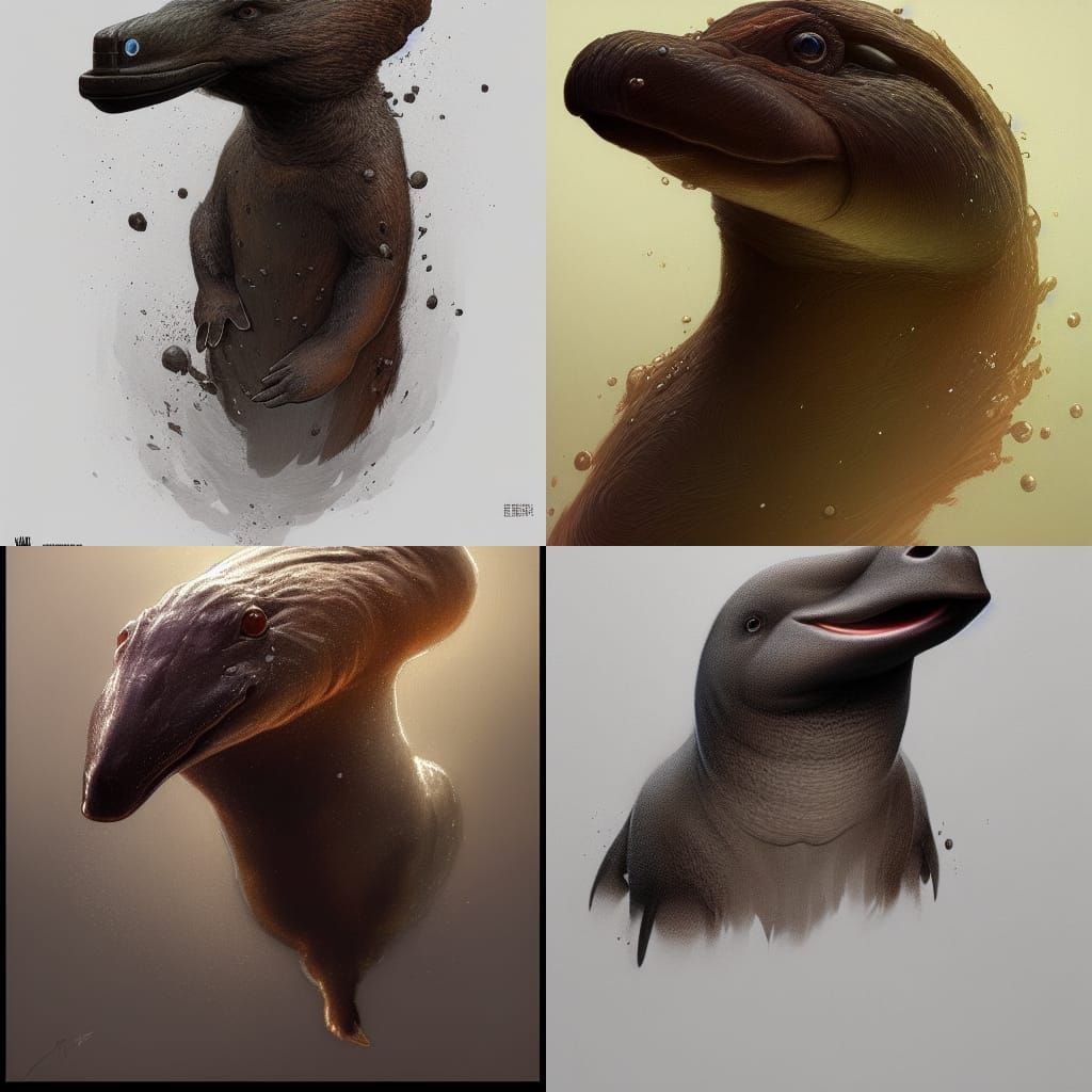 Hyperdetailed Platypus Portrait in Artgerm Style